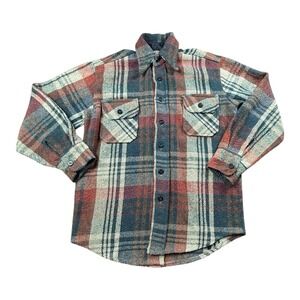 Vintage C.P.O. by Campus‎ Wool Plaid Button Up Shirt / Jacket Size 14 14.5 Small